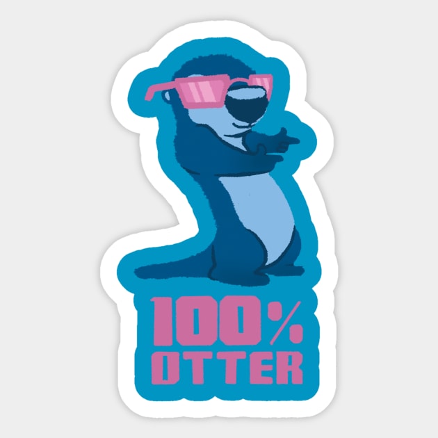 100% Otter Blue Sticker by Bolterrific